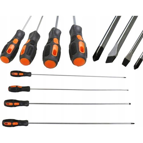 Set langer Schraubendreher 450 mm 4 Stück CrV magnetische Schraubendreher