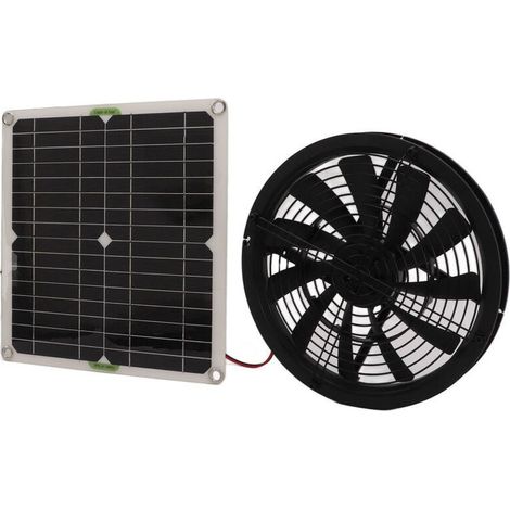 Ventilatore solare da 100 W – Aspirazione dell'aria per spazi ristretti – Resistente alle intemperie – Montaggio a parete o in serra (1/5)