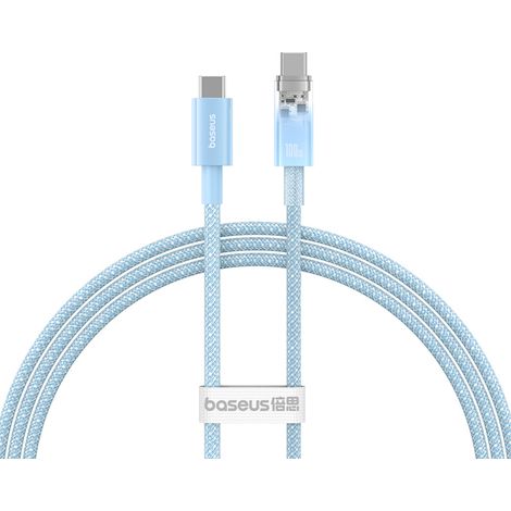 Explorer-Kabel mit Temperatursensor, USB-C, 100 W, 1 m – Blau