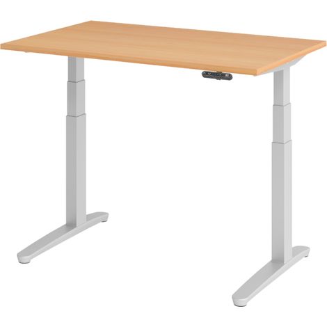 bümö Schreibtisch elektrisch XBHM Rechteck: 120 x 80 cm  Buche