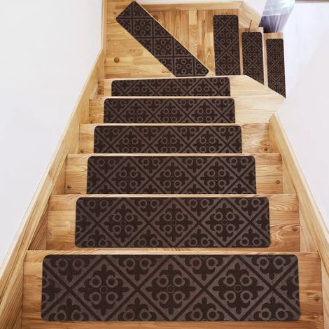 marches d'escalier antidérapantes pour les s les animaux compagnie pour la traction dans les escaliers lot de 5 Marron (1/5)