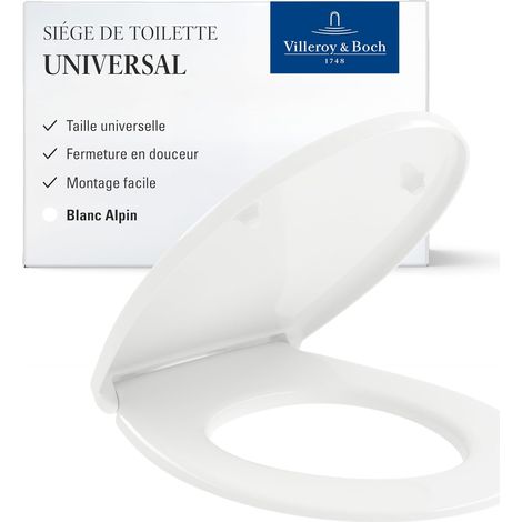 1 abattant de wc, plastique thermodurcissable, fermeture frein de chute, quickrelease, forme ovale, salle de bain (1/5)