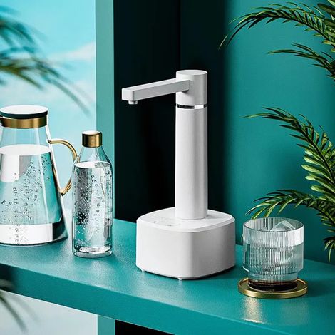 Pompe à eau automatique, 3 modes, facile d'utilisation, rotation à 360°, rechargeable, distributeur d'eau universel - Blanc (1/5)