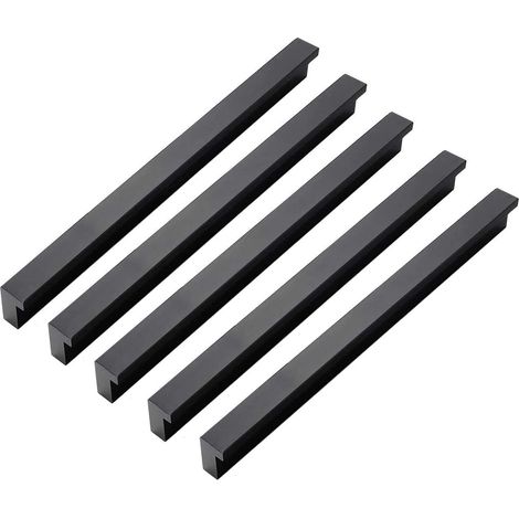10 Black Modern Aluminum Alloy Cabinet Cupboard Door Handle Furniture Drawer Pulls Knobs, Center Hole 192 mm 10 Pieces 192mm (1/5)