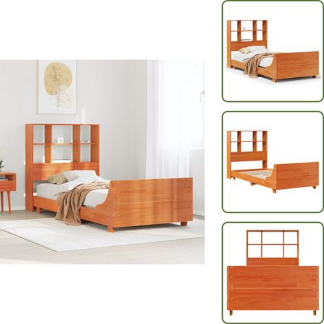 Cabecero de cama - vidaXL Estructura de cama sin colchón madera maciza marrón 75x190 cm - Cama de pino