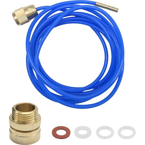 Nettoyeur de tuyaux haute pression pour robinet - Bleu - 3 m - Pour le nettoyage des tuyaux M22, M24 et 1/2" - Idéal pour lavabos et baignoires (1/5)