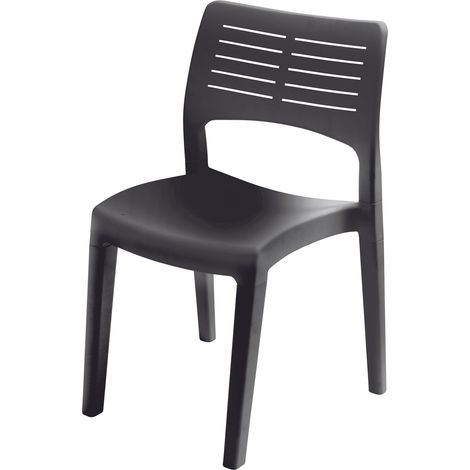SEDIA SMART IN PLASTICA PLP DA ESTERNO ANTRACITE DA ASSEMBLARE 50X82X51 (1/3)