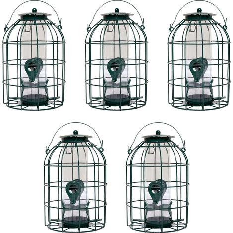 Pack of 5 Wild Bird Seed Feeder Cage with Squirrel Guard (1/5)