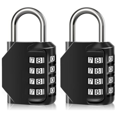BUNTHAUS Cadenas à combinaison étanche à 4 chiffres, en alliage de zinc, pour portes, boîtes à outils, écoles, gymnases, clôtures, armoires à crochets (2PCS)