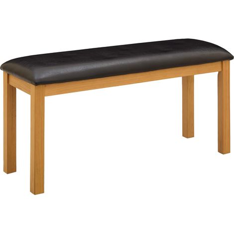 Dining Bench 95 x 32 x 45 cm Solid Oak Wood Black vidaXL (1/5)