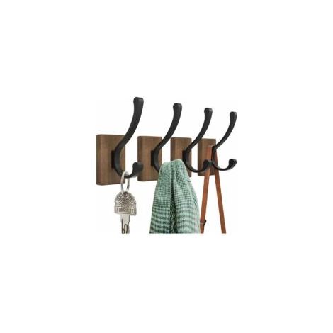 4 Garderobenständer – Wandgarderobe aus Holz für Hüte, Schlüssel, Handtücher, Handtaschen Dekoration für Wohnzimmer, Badezimmer, Schlafzimmer, Küche usw. – Crezuo (1/4)