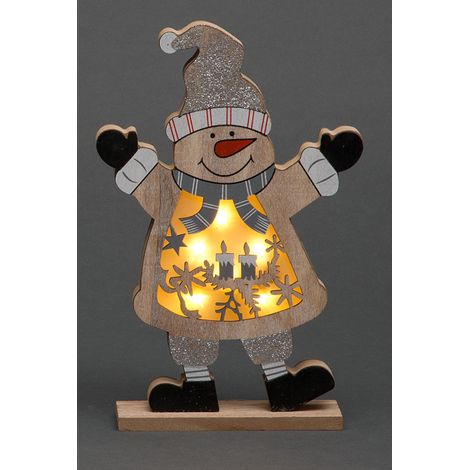 Christmas Wooden Hanging Decoration Snowman Shape (1/3)