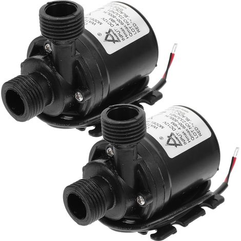 Lot de 2 pompes à eau submersible sans balais DC 12 V silencieuses 800 l/h 5 pour étang à poissons, aquarium, fontaine, becs, système de circulation d'eau solaire (1/5)