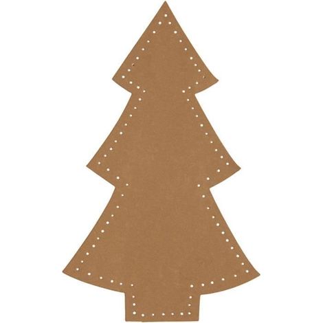 Objet décoratif - Creotime - Sapin de Noël - 18 x 11 cm - Latex marron - 4 pièces