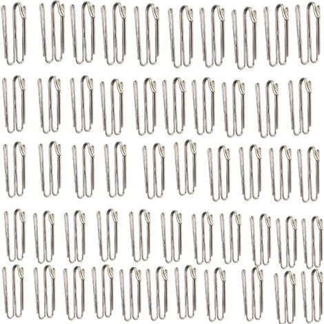 Ganci per tende in acciaio inox, 4 punte, 50 pezzi (argento)