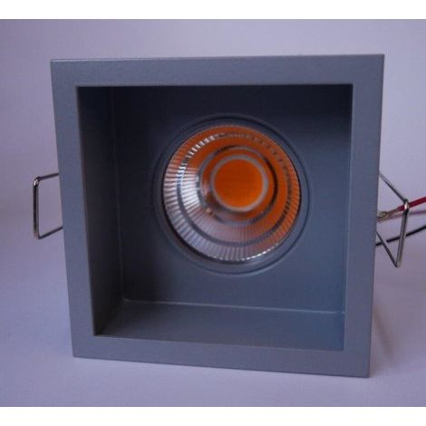 Spot encastré LED 7W carré gris 79x79mm fixe 2700K 660lm alim 500/700mA (non incl) CARREE ST Delta Light (1/2)