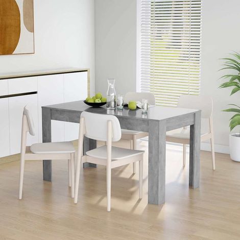 vidaXL Table à manger Gris béton 140x74,5x76 cm Bois d'ingénierie (1/5)