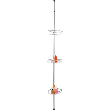 Mensola Angolare a Parete per Bagno 3 Cestelli Altezza Regolabile Fino a 250 cm (1/5)