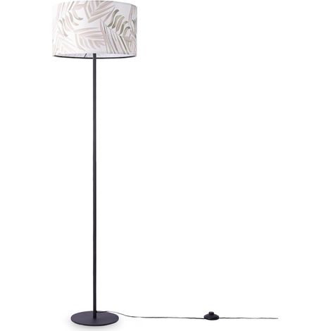 Paco Home Stehlampe Lampe Leselampe Kinderzimmer Deko Wohnzimmer Büro Lampenschirm Palme Grün (Ø38cm), Stehleuchte - Schwarz (1/4)