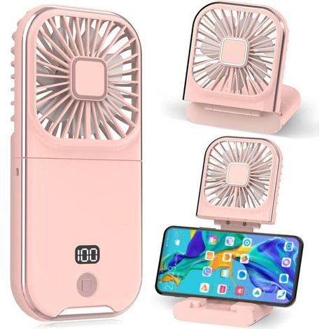 Mini Ventilateur Portable Ventilateur à Main USB Rechargeable Petit Portatif Portable Ventilo Ventilateur de Poche Silencieux Fan (1/5)