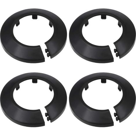 50mm Tube Couvercle Décoration PP Radiateur Écusson Eau Tube Mur Couvercle Noir 4 Pcs (1/4)