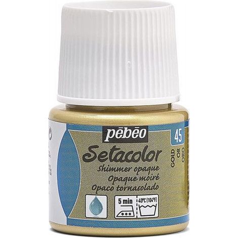 Pot de peinture pour tissu - Textile opaque moiré - Or - Pébéo - Setacolor - 45ml (1/4)