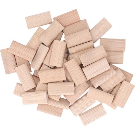 ViaGasaFamido 50PCS Domino Tenon Hêtre Bois Cheville Bouchon Hêtre Insertion Cheville Bloc Pointe en Bois Massif pour Artisanat l'épissure de Meubles à Bois Connecteur(8x22x40MM) (1/5)