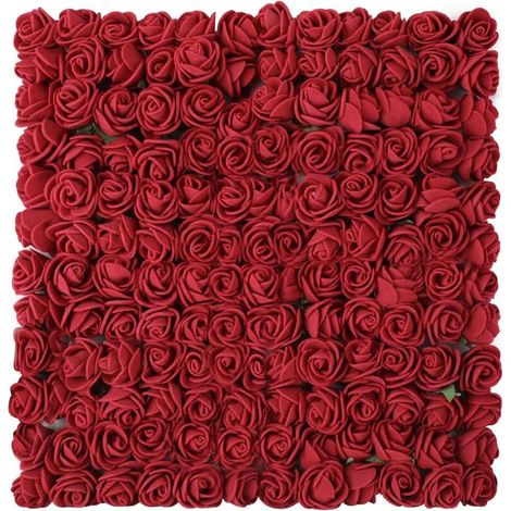 144 Stück dunkelrote künstliche Blumen, Mini-Schaumrosen, kleine künstliche Rosen für DIY-Dekorationen zu Valentinstag, Hochzeiten, Partys, Festivals und Halloween, 2,5 cm große künstliche Blumen