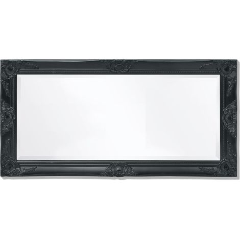 Espejo de pared estilo barroco 90x50 cm Negro (1/5)