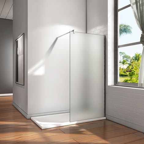 AICA 1000x1950mm Shower Enclosure Frosted Glass Walk In Wet Room Shower Screen (1/5)