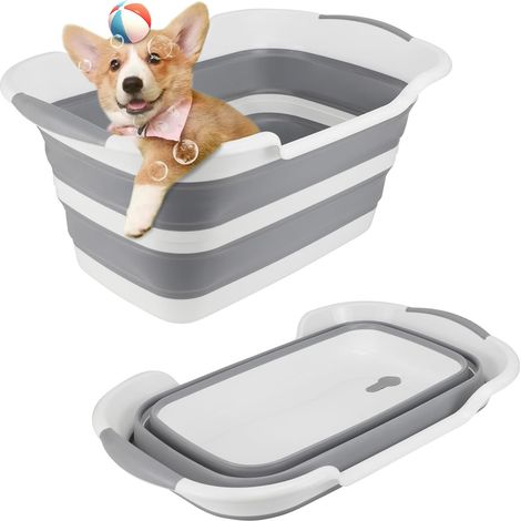 Baignoire pliable animaux, trou vidange, portable, petits chiens/chats/enfants (1/5)
