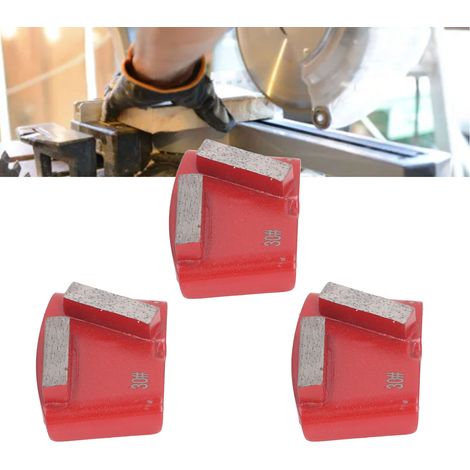 Lot de 3 blocs de ponçage diamantés rouges n° 30 pour béton. Convient pour le ponçage de surfaces irrégulières, le ponçage de peinture de sol, le polissage du béton, le décapage de peinture de sol, et (1/5)