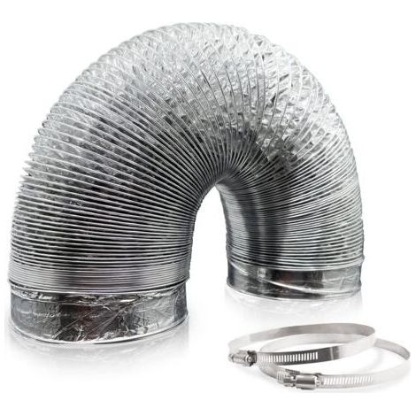 Tuyau ventilation en aluminium de 150 mm pour hotte aspirante, ventilateur tubulair(5 mètres de longueur) (1/3)