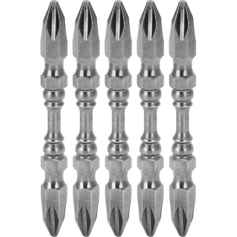 Jeu de 5 embouts de tournevis électrique, modèle E, double face 65mm pour visseuse pneumatique. (1/5)