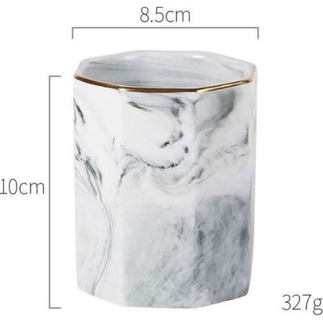 Porte-stylo marbre élégant – rangement bureau compact pour filles (1/5)