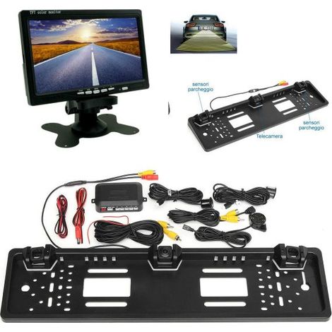 PORTATARGA CON TELECAMERA E SENSORI DI PARCHEGGIO MONITOR DA 7" PORTA TARGA (1/5)