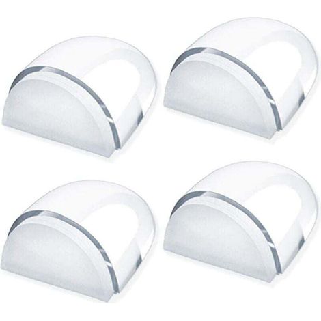 Topes de puerta, XU, [Paquete de 4] Topes y protectores de puerta transparentes, adhesivos para suelos y parqué, protectores de puertas y paredes - KZQ (1/4)