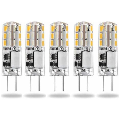 BUNTHAUS G4 LED-Lampen 12V AC/DC Warmweiß 3000K 120LM, 2W, 15-20W Halogen G4 Kapsel Ersatz Zwei-Pin Typ JC Energiesparend, nicht dimmbar (5 Stück)