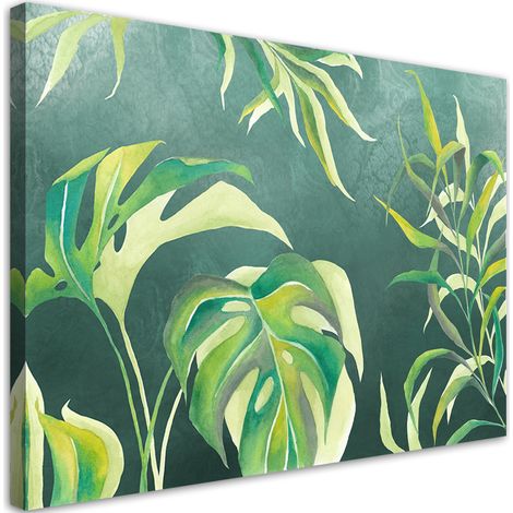 Tableau sur toile Feuilles de monstre 90x60 (1/5)