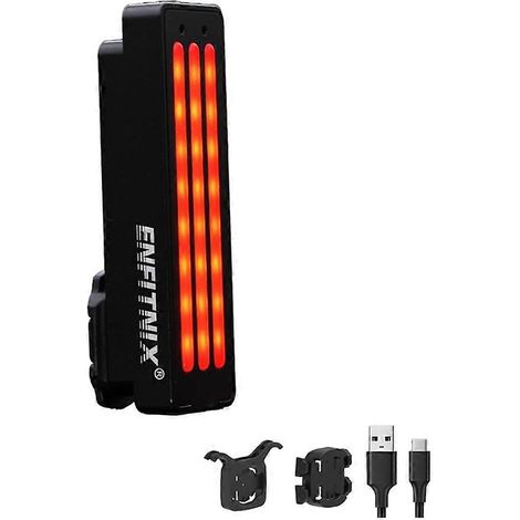 Enfitnix XlitET2 Fahrradrücklicht: Automatische Ein-/Ausschaltung, Bremslichterkennung, Hochleistungs-LED, 5 Beleuchtungsmodi, USB-C-Aufladung (1/5)