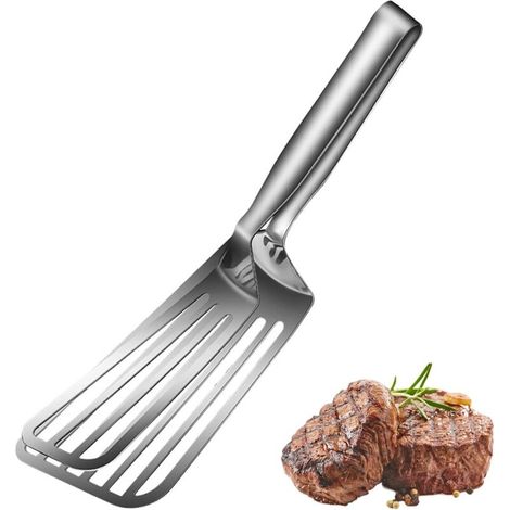 Pelle à Steak Frite Pince à Steak Frite Pince à Viande Inox Pince à Grill Multifonctionnelle Pince à Poisson Frit Pour Cuisines, Restaurants, Pizza, Barbecue, Poisson Frit, Viande Frite (1/5)