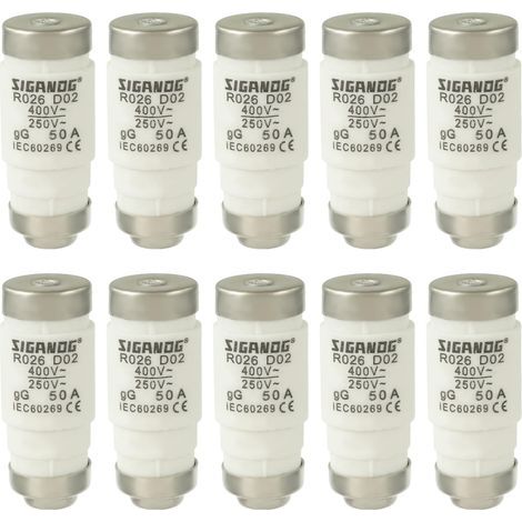 Fusible Neozed, D02 50A gL/gG 400VAC, insert de fusible de (Lot de 10) (1/5)
