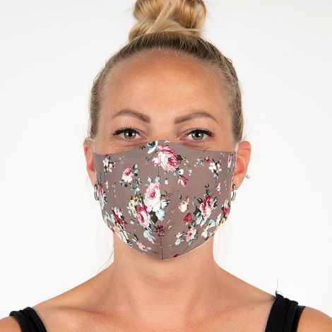 Masque buccal lavable en coton marron, cache-bouche de protection lavable en tissu - PANGIVO (1/2)