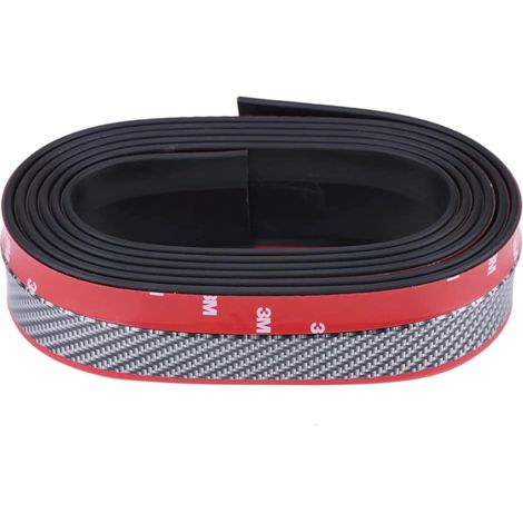 Universeller Spoiler für Stoßstange und Schweller aus Carbon mit rotem Streifen, 5 cm x 2,5 m