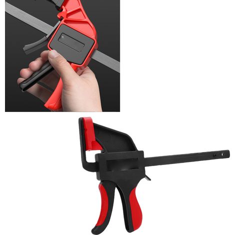 Étau universel mince pour scie sur rail, étau multifonctionnel pour le travail du bois avec une force de serrage de 90 kg. Étau dédié aux scies sur rail, compatible avec les rails de scie sur rail Mak (1/5)