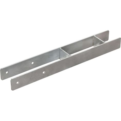 Zaunpfähle 2 Stück Silber 8x6x60 cm Verzinkter Stahl