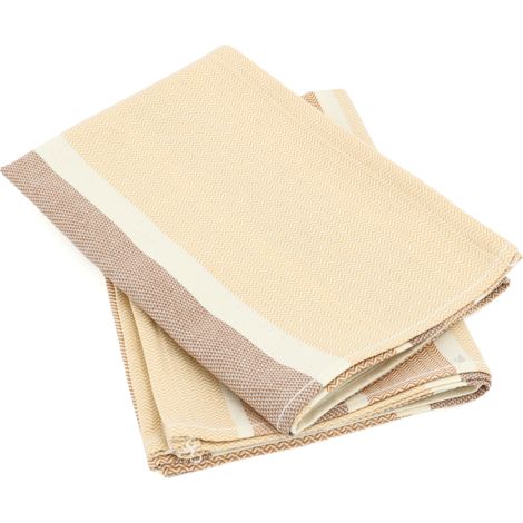 Lot de 2 torchons de cuisine toile coton OTON 50x70 cm (1/5)
