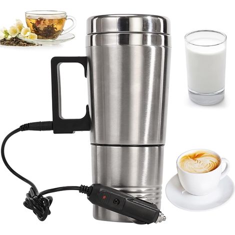 Hervidor de agua eléctrico para coche de 24 V, taza de 300 ml para café/té, calentador de agua rápido con apagado automático, portátil para viajes/oficina/camping, enchufe para encendedor de cigarrill (1/5)