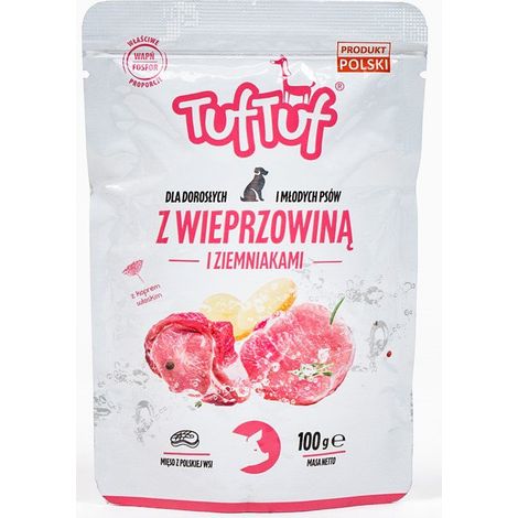 Tuf tuf  Comida húmeda para perros  Sobre de 100 g - Cerdo con patata 100 g