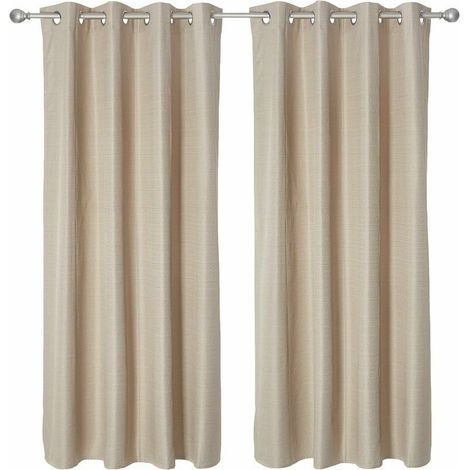 lot de 2 Deconovo rideau rideaux opaques rideau de fenêtre thermique salon, 140x245 cm (largeur x hauteur), beige (1/4)